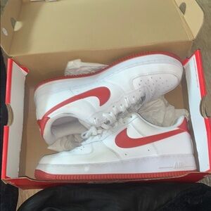 Nike Air Force 1 White Red Sneakers